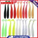 20pcs 2g/7.5cm T-Tailpiece Soft PVC Worm Fishing Attracts 10 Colors Swim Bait