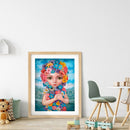 5D DIY Full Round Drill Diamond Painting Flower Girl Home Decor Art Craft