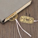 Cute Apricot Stationery Book Holder Tassel Chinese Style Leaf Metal Bookmark