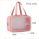 Multifunction Womens Cosmetic Wash Bag PVC Waterproof Bag (Pink Large)