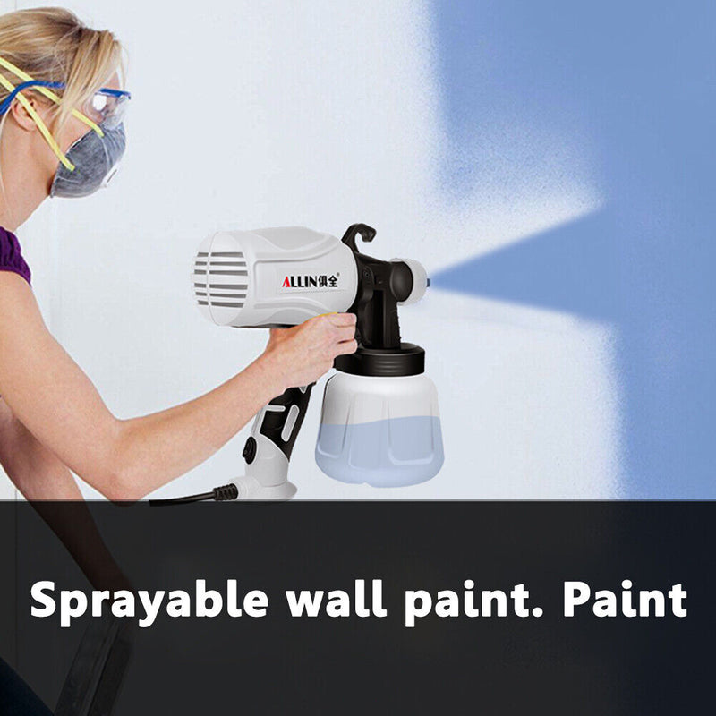 650W Electric Paint Spraying Gun w/ 2 Nozzles Household Wall Paint Sprayer
