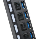 7 PORT USB 3.0 HUB 5 Gbps With Power On/Off Switch Adapter Cable For PC