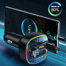 Car Wireless FM Transmitter Adapter Bluetooth 5.0 USB Charger AUX PD Y5H7