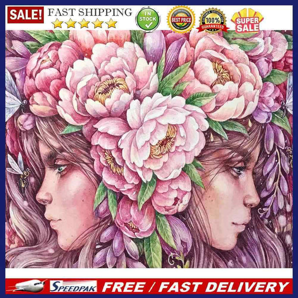 DIY Oil Paint by Numbers Girl in the Flowers Hand Painted Acrylic Picture G