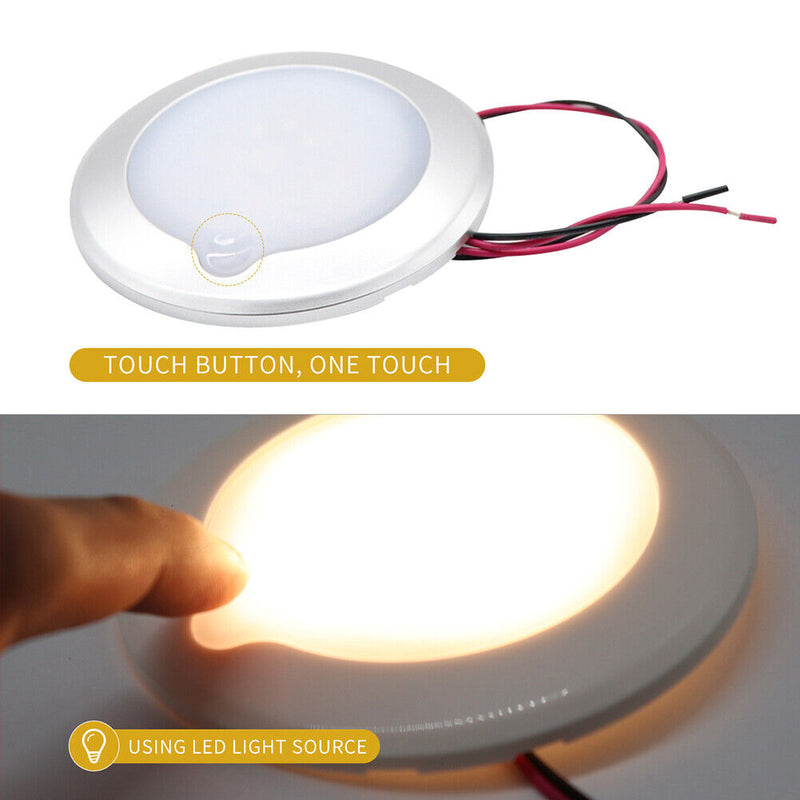LED Touch Ceiling Light Interior Lamp for RV Caravan Ship 5 Brightness Levels