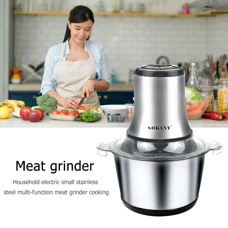 800W Stainless Steel Electric Chopper Meat Grinder Mincer Food Processor EU