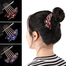 Elegant Bride Hair Jewelry Hairpin Shiny Rhinestone Inlaid Flower Hair Comb