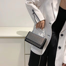 #A Rhinestones Shoulder Bag Metal Handle Women Sparkling Chain Small Handbags