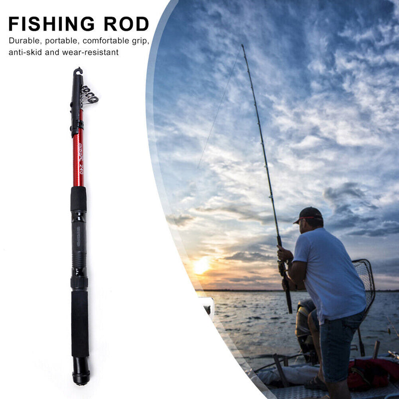 Portable Fishing Rod Telescopic Saltwater Casting Sea Fishing Pole (1.5m) Newly