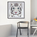 5D Diamond Painting Kit White Tiger Full Round Drill DIY Decorative Rhinestone