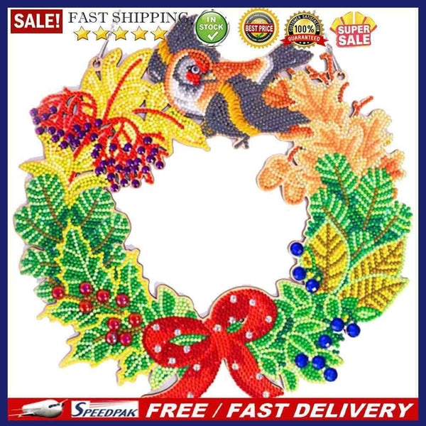 DIY Diamond Art Flower Wreath Mosaic Hanging Craft Rhinestone Wreathes Gifts