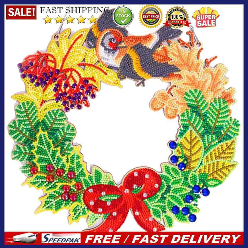 DIY Diamond Art Flower Wreath Mosaic Hanging Craft Rhinestone Wreathes Gifts