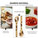 4PC Bamboo Scoop Flower Pattern Printed Kitchen Kitchenware Utensils Set L4X1