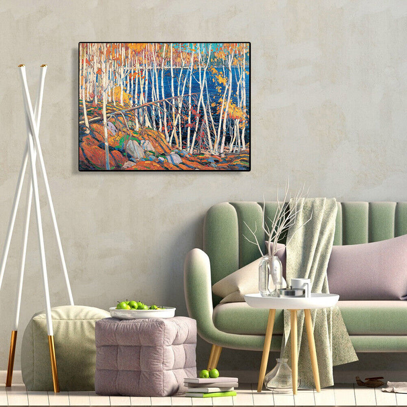 Birch Forest by Lake Oil Paint By Number Kit DIY Home Decoration Gift Wall Art
