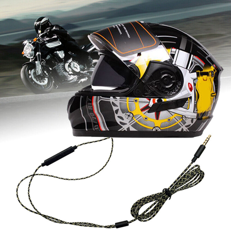 QY7 In-Line Control 3.5mm Headset with Microphone for Motorcycle Helmet Int