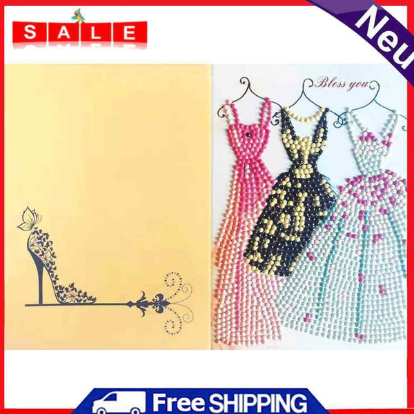 5D Partial Round Diamond Painting DIY Greeting Wedding Cards Party Xmas Decor