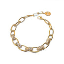 Ladies Cubic Zirconia Double Chain Luxury Jewelry Crystal Couple Bracelet