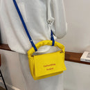 Mini PU Leather Handbag Fashion Hitting Color Crossbody Portable Shoulder Bag