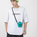 Nylon Crossbody Bag Men Women Street Hip Hop Zip Small Phone Packs (Green)