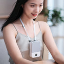 Mini Digital Display Hanging Neck Fan Portable USB Desktop Fans (White)