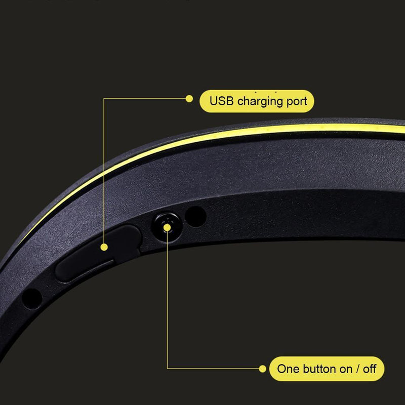 COB LED Flashlight Rechargeable Reflective Headlamp for Hiking Fishing (Whi