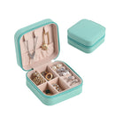 Portable Jewelry Storage Box Earrings Necklace Ring Display Case (Blue)