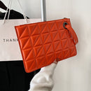 Lady PU Leather Envelope Bag Women Fashion Solid Color Trendy Briefcase Pouch