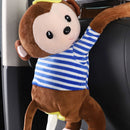 Creative Monkey Tissue Box Hanging Holder for Car Home Bedroom (Coffee) Newly