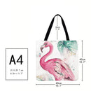 Flamingo Printed Shoulder Shopping Bag Casual Large Tote Handbag