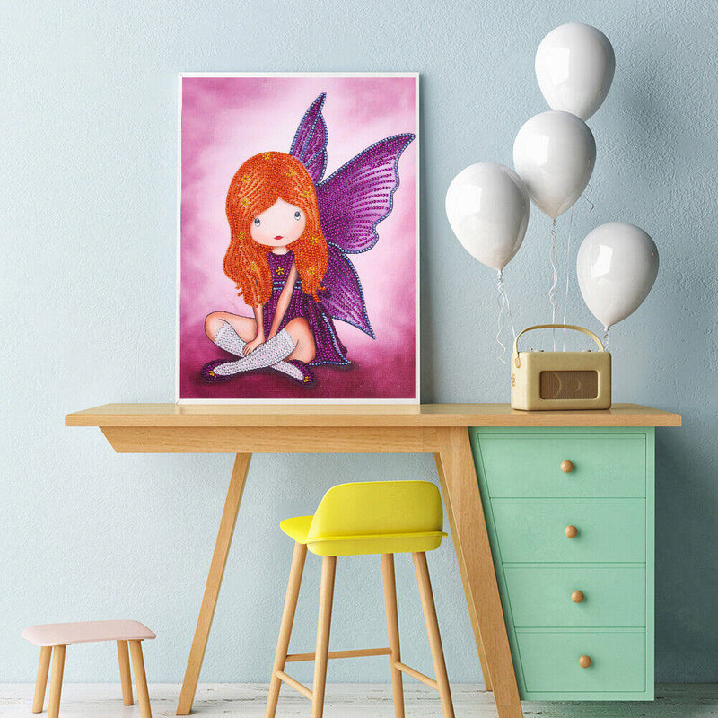 30x40cm 5D DIY Partial Special Shape Diamond Painting Girl Home Art (AK023)