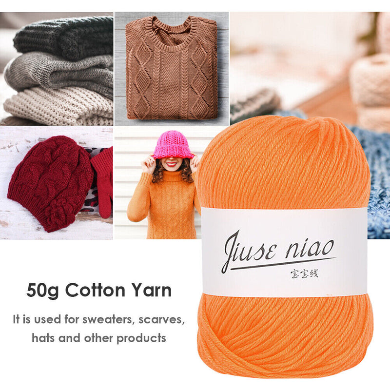 50g/roll 6-strand Pure Cotton Thin Yarn Crochet Hand Stitching Knitting Threa