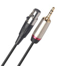 Mini XLR Female to 3.5mm TRS Stereo Male Plug Audio Adapter Cable for Camer
