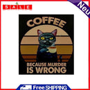 Full Cross Stitch 11CT Coffee Cat Stamped Embroidery DIY Needlework Handmade Kit
