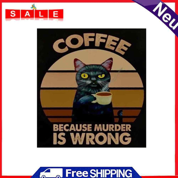Full Cross Stitch 11CT Coffee Cat Stamped Embroidery DIY Needlework Handmade Kit