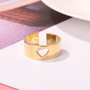 Heart Couple Ring Stainless Steel Wedding Lovers Open Rings Men Women Jewelry