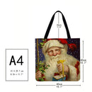 Santa Claus Printed Shoulder Shopping Bag Casual Large Tote Handbag