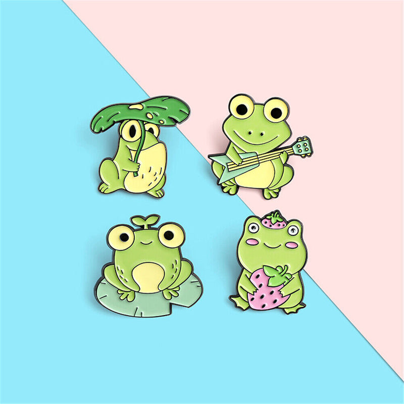 Clothes Jewelry Metal Lapel Pins Cute Frog Enamel Pins Cute Badge Animal Brooch