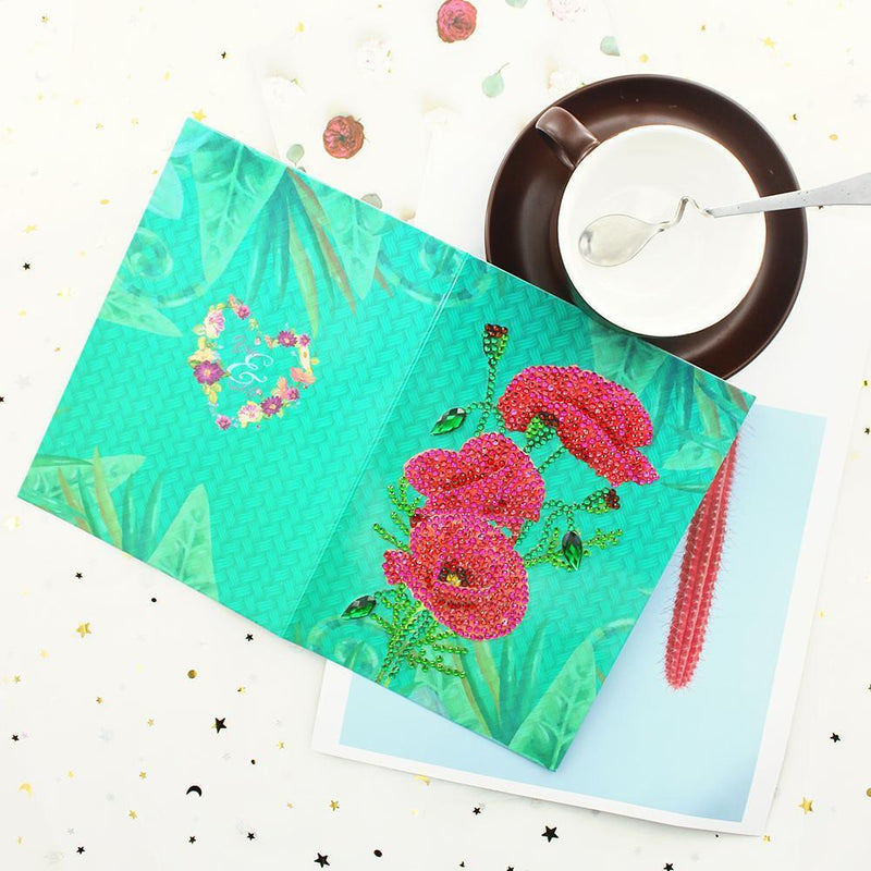 6pcs 5D DIY Diamond Painting Special-shaped Rhinestones Greeting Birthday Cards