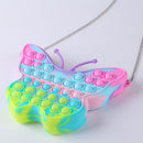 Push Bubble Butterfly Shoulder Bag Pendant Antistress Toys Kids (Macaron)