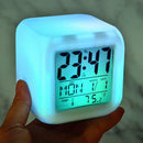 7Colors Change Alarm Clock LED Digital Glowing Bedroom Light Kids Night B7Q7