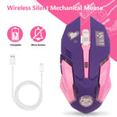 2.4GHz Wireless Optical Mouse 2400DPI Adjustable Mute Gaming Mice (Purple)