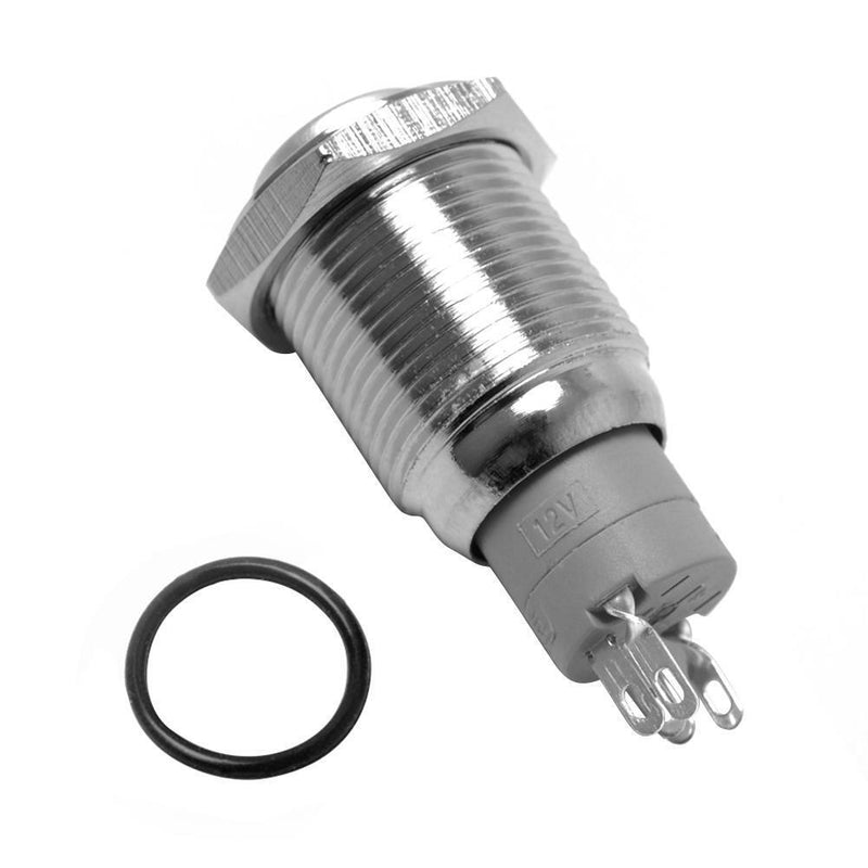 Car RV Boat Bell Horn 12V Auto Reset Blue LED Push Button Momentary Switch