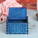Retro Wooden Merry Christmas Music Box Storage Box Ornament Gift (Blue)