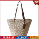 Women Beach Woven Shoulder Bag Holiday Totes Travel Bucket Straw Handbags