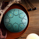 6 inch 8 Tune Hand Pan Steel Tongue Drum Musical Instrument (Moss Blue) Newly