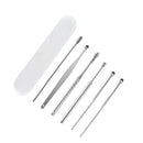 6pcs Ear Picker Stainless Steel Spiral Earpick Wax Remover Ear Cleaner (C) Newly
