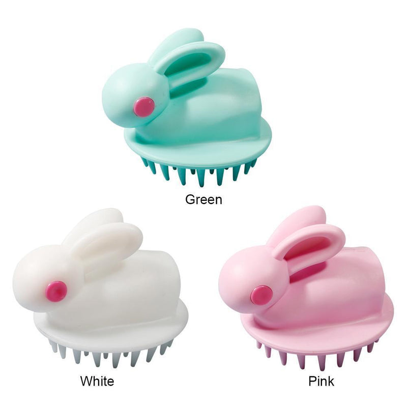 Silicone Head Scalp Massage Brush Shampoo Hair Washing Bath Comb (Green)