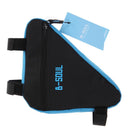 Triangle Cycling Front Tube Frame Pouch Bag Holder Saddle(Black+BLue)