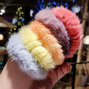 Fur Soft Plush Scrunchies Rubber Headband Hair Accessorier Ponytail Holder