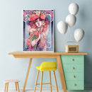 Oil Paint By Numbers Girl Dressed By Flower Coloring Picture L451